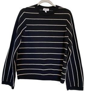 Stockholm Atelier & Other Stories Black White Striped Wool Long Sleeve Sweater S